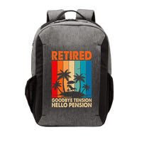 Goodbye Tension Hello Pension Beach Palm Trees Retirement Vector Backpack