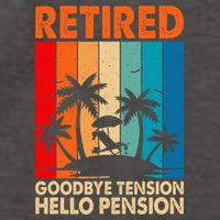Goodbye Tension Hello Pension Beach Palm Trees Retirement Vector Backpack