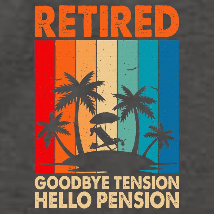 Goodbye Tension Hello Pension Beach Palm Trees Retirement Vector Backpack