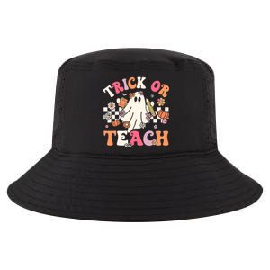 Groovy Teacher Halloween Retro Trick Or Teach Floral Ghost Gift Cool Comfort Performance Bucket Hat