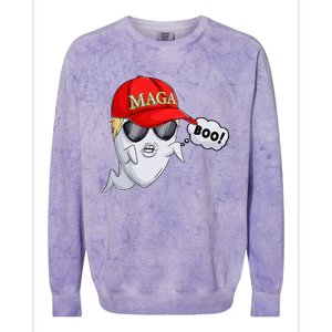 Ghost Trump Halloween Costume Maga Donald Trump Boo Colorblast Crewneck Sweatshirt