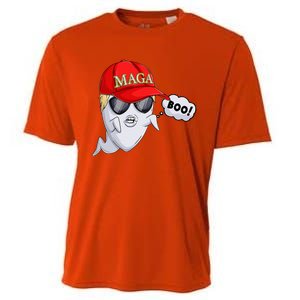 Ghost Trump Halloween Costume Maga Donald Trump Boo Cooling Performance Crew T-Shirt