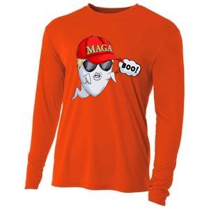 Ghost Trump Halloween Costume Maga Donald Trump Boo Cooling Performance Long Sleeve Crew