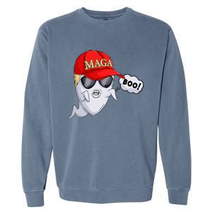 Ghost Trump Halloween Costume Maga Donald Trump Boo Garment-Dyed Sweatshirt