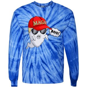 Ghost Trump Halloween Costume Maga Donald Trump Boo Tie-Dye Long Sleeve Shirt