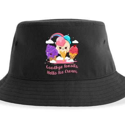 Goodbye Tonsils Hello Ice Cream Tonsillectomy Surgery Sustainable Bucket Hat