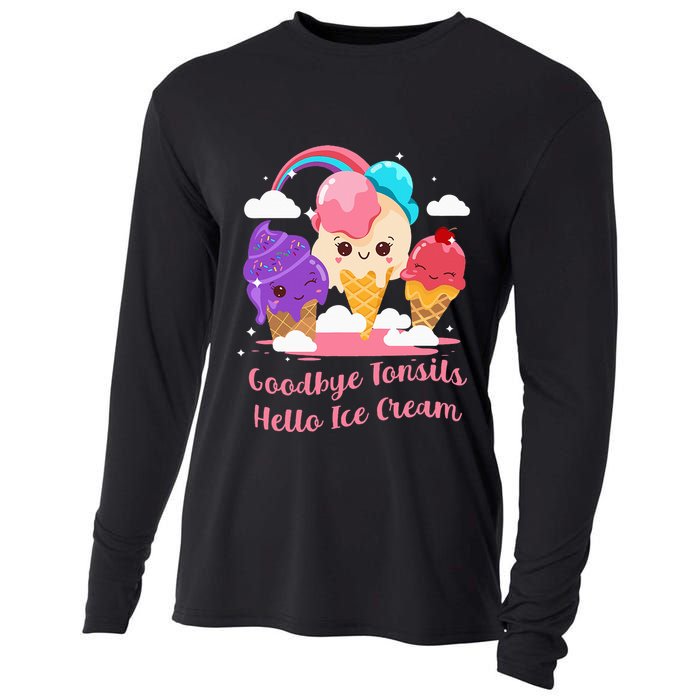 Goodbye Tonsils Hello Ice Cream Tonsillectomy Surgery Cooling Performance Long Sleeve Crew