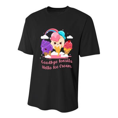 Goodbye Tonsils Hello Ice Cream Tonsillectomy Surgery Youth Performance Sprint T-Shirt