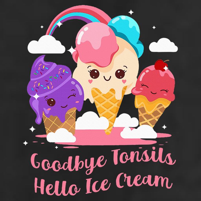 Goodbye Tonsils Hello Ice Cream Tonsillectomy Surgery Microfiber Hand Towel
