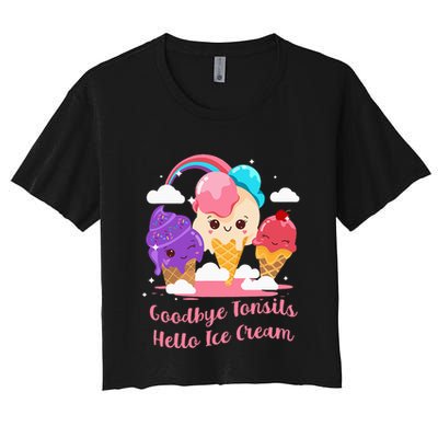 Goodbye Tonsils Hello Ice Cream Tonsillectomy Surgery Crop Top