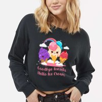 Goodbye Tonsils Hello Ice Cream Tonsillectomy Surgery Cropped Pullover Crew