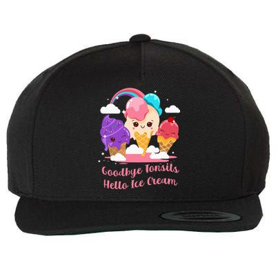 Goodbye Tonsils Hello Ice Cream Tonsillectomy Surgery Wool Snapback Cap