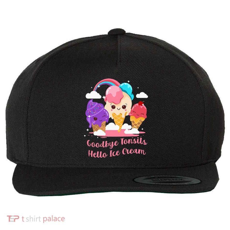Goodbye Tonsils Hello Ice Cream Tonsillectomy Surgery Wool Snapback Cap