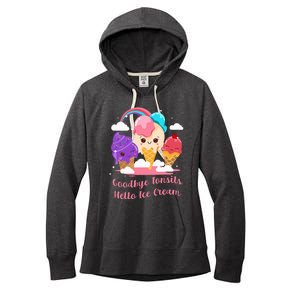 Goodbye Tonsils Hello Ice Cream Tonsillectomy Surgery Women's Fleece Hoodie