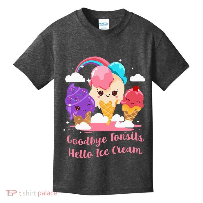 Goodbye Tonsils Hello Ice Cream Tonsillectomy Surgery Kids T-Shirt
