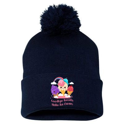 Goodbye Tonsils Hello Ice Cream Tonsillectomy Surgery Pom Pom 12in Knit Beanie