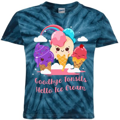 Goodbye Tonsils Hello Ice Cream Tonsillectomy Surgery Kids Tie-Dye T-Shirt