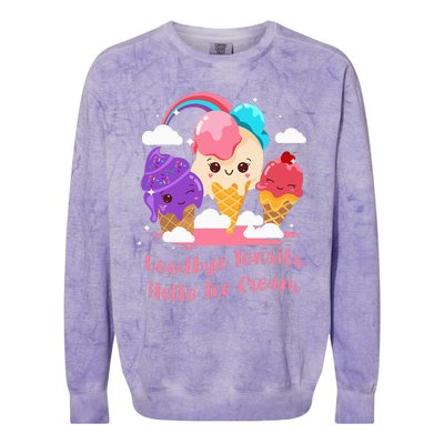 Goodbye Tonsils Hello Ice Cream Tonsillectomy Surgery Colorblast Crewneck Sweatshirt