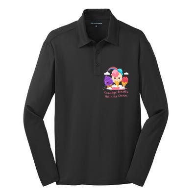 Goodbye Tonsils Hello Ice Cream Tonsillectomy Surgery Silk Touch Performance Long Sleeve Polo