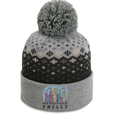 Good Things Happen In Philly Shirt, Philadelphia Skyline The Baniff Cuffed Pom Beanie