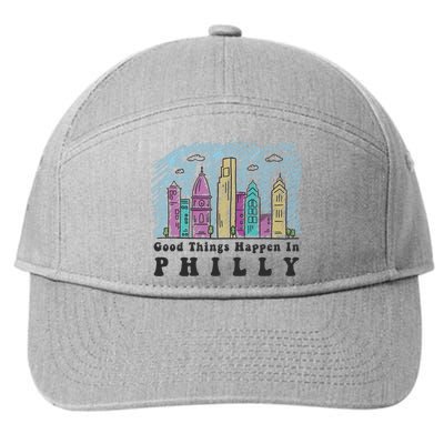 Good Things Happen In Philly Shirt, Philadelphia Skyline 7-Panel Snapback Hat