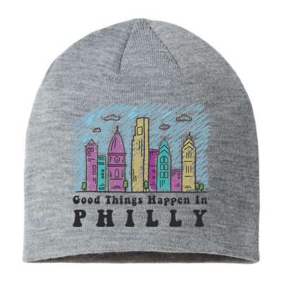 Good Things Happen In Philly Shirt, Philadelphia Skyline Sustainable Beanie