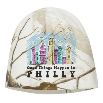 Good Things Happen In Philly Shirt, Philadelphia Skyline Kati - Camo Knit Beanie