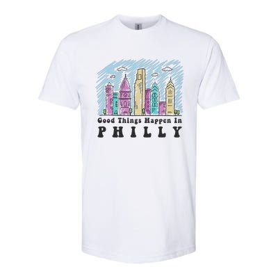 Good Things Happen In Philly Shirt, Philadelphia Skyline Softstyle CVC T-Shirt