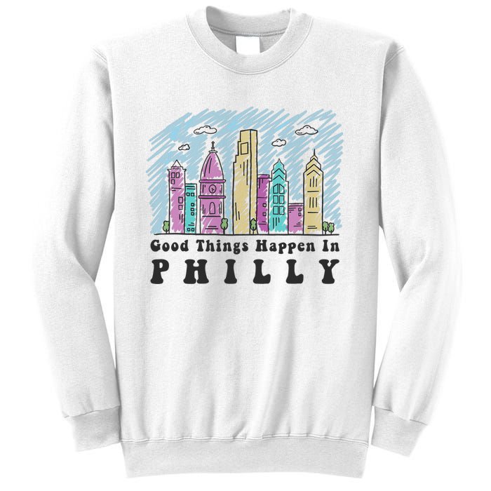 Good Things Happen In Philly Shirt, Philadelphia Skyline Sweatshirt