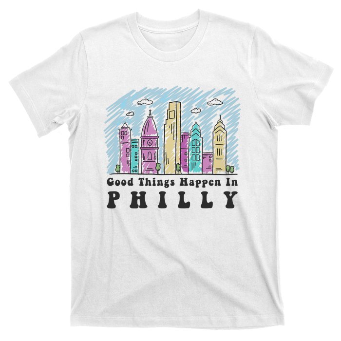 Good Things Happen In Philly Shirt, Philadelphia Skyline T-Shirt