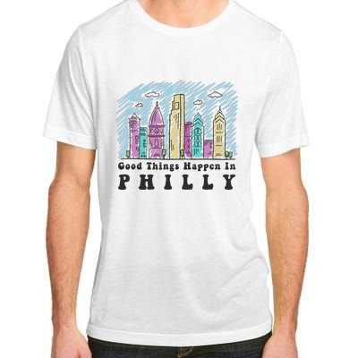 Good Things Happen In Philly Shirt, Philadelphia Skyline Adult ChromaSoft Performance T-Shirt