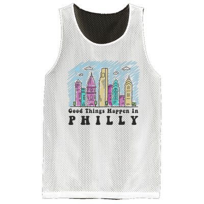 Good Things Happen In Philly Shirt, Philadelphia Skyline Mesh Reversible Basketball Jersey Tank