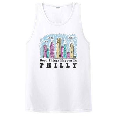 Good Things Happen In Philly Shirt, Philadelphia Skyline PosiCharge Competitor Tank