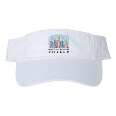 Good Things Happen In Philly Shirt, Philadelphia Skyline Valucap Bio-Washed Visor