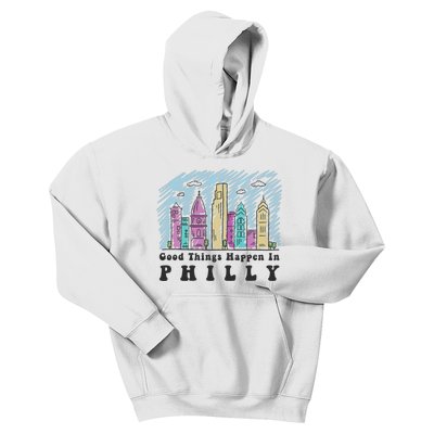 Good Things Happen In Philly Shirt, Philadelphia Skyline Kids Hoodie