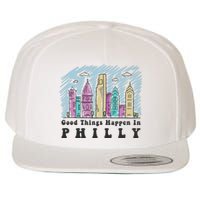 Good Things Happen In Philly Shirt, Philadelphia Skyline Wool Snapback Cap