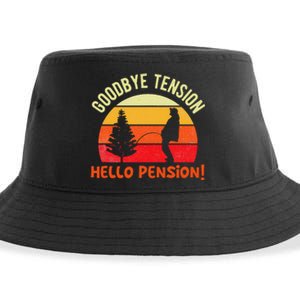 Goodbye Tension Hello Pension Funny Retirement Appreciation Sustainable Bucket Hat