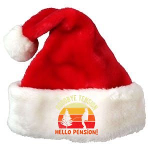 Goodbye Tension Hello Pension Funny Retirement Appreciation Premium Christmas Santa Hat