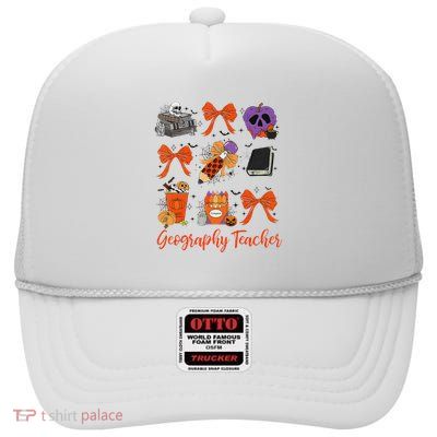 Geography Teacher Halloween Pencil Costume Design High Crown Mesh Back Trucker Hat