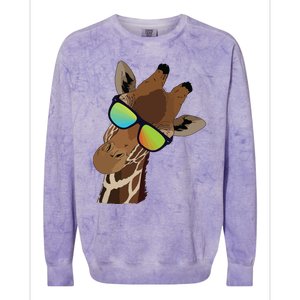 Good Time Hipster Giraffe, Giraffe Sunglasses Gift Colorblast Crewneck Sweatshirt