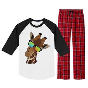 Good Time Hipster Giraffe, Giraffe Sunglasses Gift Raglan Sleeve Pajama Set