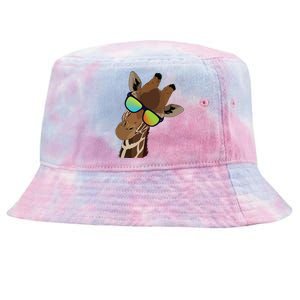 Good Time Hipster Giraffe, Giraffe Sunglasses Gift Tie-Dyed Bucket Hat