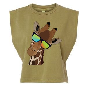 Good Time Hipster Giraffe, Giraffe Sunglasses Gift Garment-Dyed Women's Muscle Tee