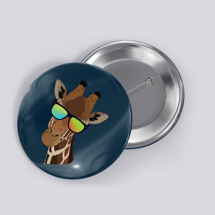 Good Time Hipster Giraffe, Giraffe Sunglasses Gift Button