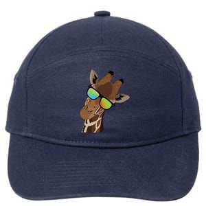 Good Time Hipster Giraffe, Giraffe Sunglasses Gift 7-Panel Snapback Hat