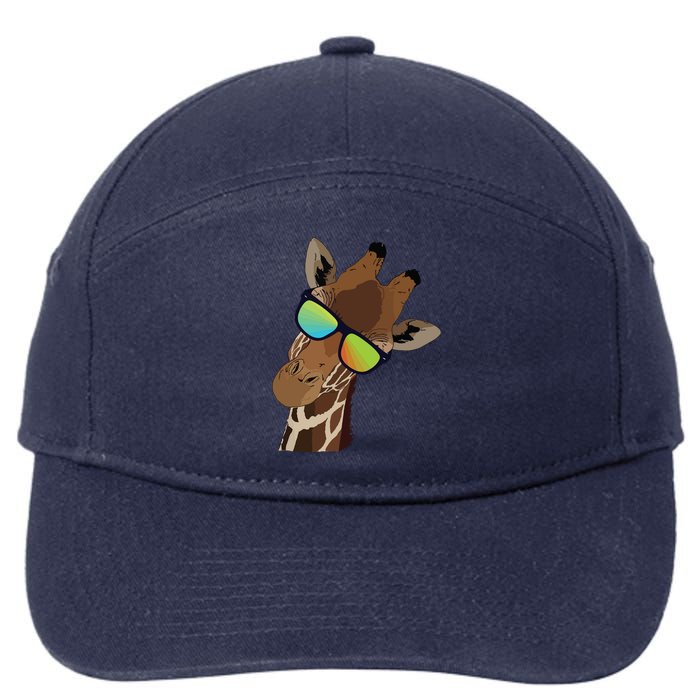 Good Time Hipster Giraffe, Giraffe Sunglasses Gift 7-Panel Snapback Hat