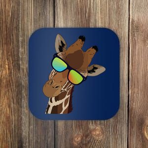 Good Time Hipster Giraffe, Giraffe Sunglasses Gift Coaster