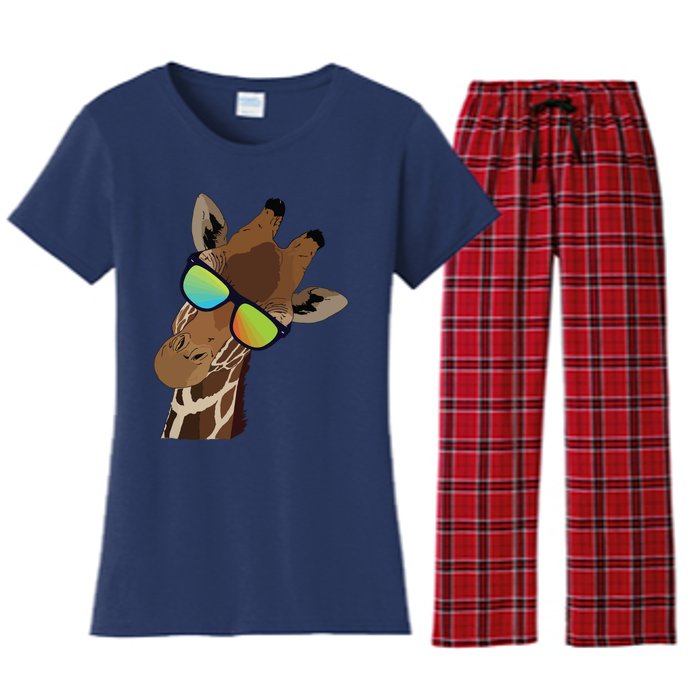 Good Time Hipster Giraffe, Giraffe Sunglasses Gift Women's Flannel Pajama Set