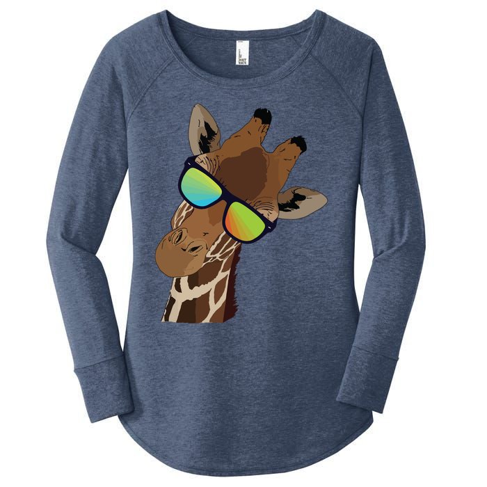 Good Time Hipster Giraffe, Giraffe Sunglasses Gift Women's Perfect Tri Tunic Long Sleeve Shirt