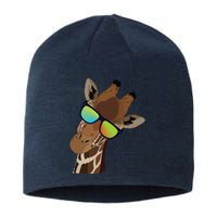 Good Time Hipster Giraffe, Giraffe Sunglasses Gift Sustainable Beanie